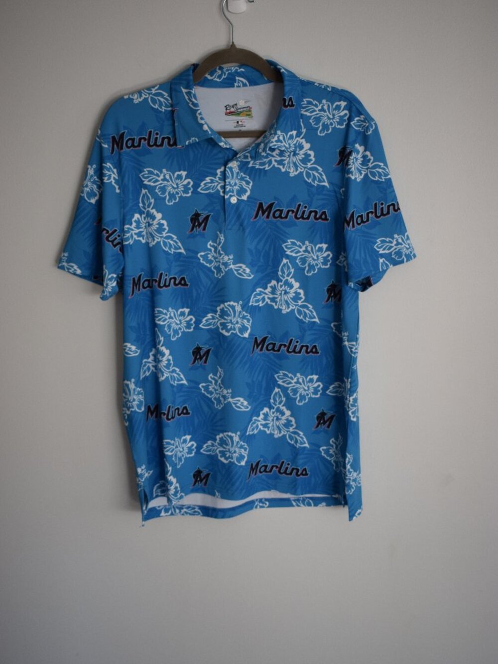 Reyn Spoon MLB Marlins floral print Polo size medium